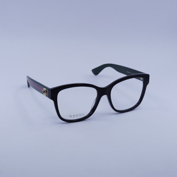 Gucci GG0038ON 011 Eyeglasses Black/Green 54mm Square Frame - Picture 4 of 11